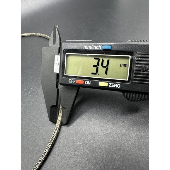 Vtge 16” Textured Ethnic Link Chain Abstract Bar Design Choker Necklace 925 34Gs - Picture 8 of 8